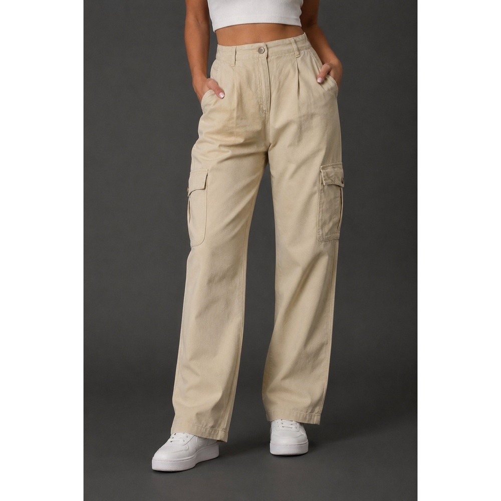 Votre Nom Jens Boutique Cargo Pants Khaki Beige France Vintage US 12